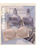 MOYISU 2025 Summer Bra Small Bust Strapless Anti Slip Half Cup Seamless Lift Enhancer Anti Sagging Breathable Invisible Bralette