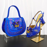 Doershow Women Shoes and Bags To Match Set Italy Party Pumps Italian Matching Shoe and Bag Set for Party shoes!HG1-1