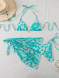 Halter Triangle String Bikinis 2026 Women Sexy Printed Swimsuit 3 Pieces Swimwear Female Bathers Bathing Swimming Swim Suit