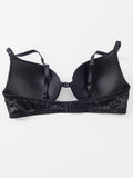Women's Sexy Front Closure Push Up Bra Seamless Smooth Bra with underwire Makes Chest Look Smaller Lingerie beige