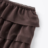 Women’s Layered Ruffle Bloomers Fashion Low Waist Bow Front Solid Color Shorts Casual Summer Mini Shorts