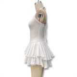Hot Girl Slim Halter Neck Mini Dress Solid Color V-neck Single-breasted Layered Ruffles Bodycon Short Dresses Fashion Female New