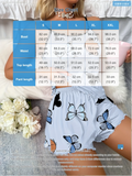 Butterfly Print Pajama Set Lettuce Trim Cami Top  Elastic Waistband Shorts Women  Sleepwear Loungewear
