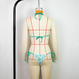 2025 New Sexy Micro Low Waist Bikini Sets Solid Swimwear Women Swimsuit Strappy Brazilian Floral Beachwear Bathing Suit biquini