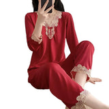 Women's Spring and Autumn Summer Ice Silk Long Sleeve Home Clothes Women's Silk Four Seasons Large Size Suit