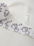 Floral Plus Size Women Bra Lace & Embroidery Push up Bra Comfort Thin Cup Underwire Support Lingerie Bra