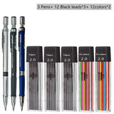 Mechanical Pencil Set With 2B Lead Refills For Writing And Sketching