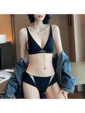 Comfort 2026 Rabbit Ear Bra Deep V, Wireless Invisible Summer Bralette, Breathable Thin Bra for Small Chest, Natural Sexy MOYISU