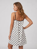 2026 Summer Women's Loose Fit Cami Dress Spaghetti Strap Flowy Mini Dress Dot/Striped Party Bohemian Holiday Sundress