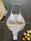 Leopard Halter Scrunch Butt Mini Micro Thong Bikini Women Swimwear Female Swimsuit Two-pieces Bikini Set Bathing Suit Swim Lady