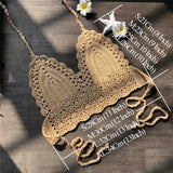 Sexy Crochet Crop Top Bikini Crop Top Women Crochet Boho Beach Camisoles Bikini Bralette Halter Cami Knitted Bra Backless