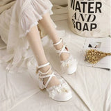 New Women Summer Leather Shoes Thick Square Heeled Sandals Marty Lolita Princess Ankle Shoes Large Size 45 46 47 48 Black White