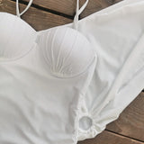 Sexy Shell Bikini Set With Skirt Women Two-Pieces Swimsuit 2024 New High Fork Skirt Set Biquini Swimwear For Girl Clothing