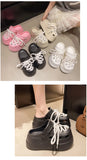 2025 Women Platform Slippers DIY Lace-up Leisure Clogs Summer Garden Shoes Thick Sole Female Home Beach Slides Street Sandals