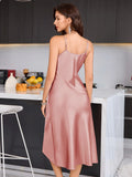 Women's Solid Sleeveless Dress Chic Basic Minimalist Causual Fashion V Neck Long Dress Womenswear For Spring Summer And Party