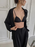 Elegant French Triangle Bra Small Chest Beautiful Back Seamless Thin Adjustable Straps UK Fit Summer Comfort Bralette S-XL