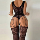 Crotchless Hot Mesh Lingerie Women Erotic Pajamas Transparent Babydolls Bodystockings Sexy Open Bra Porn Party Fishnet Underwear