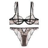 Summer French Minimizer Bra Beachwear Large Bust Pure Embroidery Lace Ultra Thin Plate Size Light Support Wirefree AU MOYISU