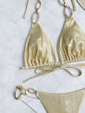 Shiny Metal Chains Rhinestone Diamond Bikini Female Swimsuit Women Swimwear Two-pieces Bikini Set Halter Bathing Suit Swim Lady