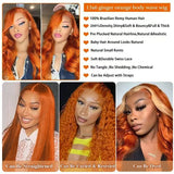CNZZJX Remy Human Hair Lace Front Wig Transparent Lace Pre Plucked Hairline