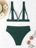Sexy Bikinis 2025 Women Solid Swimsuit Women Padded Swimwear Female Beachwear Bathers Bathing Swimming Swim Suit