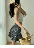2026 Summer New Retro Vacation Style Small Floral Half Skirt High Waisted Wrap Buttocks Elegant Sweet Slim Short Skirt 06AH