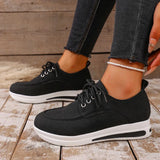 Comfortable Lace Up Platform Sneakers Women Lightweight Plus Size 43 Thick Sole Casual Shoes Woman 2025 Non Slip Sport Sneaker