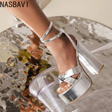 NASBAVI Fashion Womens Shoes 2025 High Heel Sandals Suit Female Espadrilles Platform Large Size Luxury High-heeled