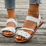 Women's Sandals  New Summer Casual Open-toed Women's Flats Fashion Floral Design Casual Comfortable Women's Sandals