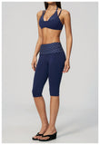 Summer Polka Dot Yoga Sets Women Hanging Neck Shockproof Sports Bra Fitness Suit Folding High Waist Mid Pants Gym Tracksuit