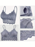 7 Pieces Color Women' Sexy Lace Wire-free Bras Lightweight Breathable Back Support, Gathered Shaping for Natural Curves