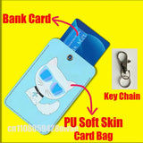 Cartoon Cat Funny Fashion For ID Clips Credit Bank Subway Card Holder Case Storage Bag Adornment Keychain
