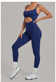 Women's Seamless Yoga Jumpsuits Sports Gym Fitness Backless Sleeveless Hip-lifting Pants One-piece Training Workout Bodysuits
