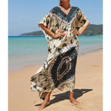 2026 New Colorful Kaftan Tunic Beach Dress Beach Wear Beachwear Beach Cover Up Cover-upsLoose Maxi Dress Female Women V4428