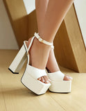 NASBAVI Square Toe Women Patent Thick Platform Sandals High Chunky Heels Ankle Straps Summer Leopard Shoes Custom Colors