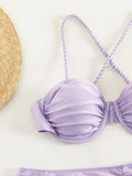 2026 Push Up 3 Pieces Bikini & Beach Slirt Swimsuit Women Strappy Swimwear Female Bathers Bathing Swimming Swim Suit Beachwear