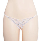 Double-Layer Thin Strap Sexy Thong Butterfly Embroidery Low Waist Sexy Bikini Pure Lace Sequins T-Shaped Panties Sexy G-strings