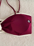 Sexy Wine Patchwork Bikini Set 2026 Women Front Tie Pleate Push Up Bra Thong Swimsuit Summer Bathing Suit Vacation Swimwear