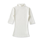 New Pure Desire Style High Neck Slim Fit Base Solid Color Casual T-Shirt Charming For Woman Elegant Fashion Soft T-Shirt M8IL