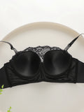 New black full cup lace shoulder strap detachable bra Pull up bra strapless bra wrap up braissere sexy Lingerie J2805