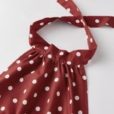 Women's Summer Halter Neck Camisole Sleeveless Open Back Trendy Dot Print Tank Tops