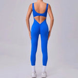 Seamless Yoga Jumpsuits Sports Fitness Hip-lifting Hollow Beauty Back One-piece Workout Running Gym Leggings Bodysuits for Women