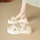 Fashionable/Elegant Rhinestone Fish Mouth Beach Sandals for Women Summer New Comfortable Platform Thick Bottom Gladiator Sandals