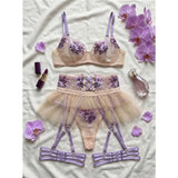 Toucheart Erotic Lingerie New Sexy Purple Embroidery Heavy Industry Pure Bodyshaping Luxurious Seductive Intimate Sexy Underwear