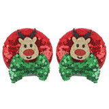 Christmas 2.8"Mouse Ears Hair Clips For Children Sequins Bow Hairpins Girls Festival Party DIY Hair Accessories