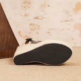 2026 Big Size 42 Sexy Peep Toe Summer Espadrilles Sandals Women Super High Heels Slingback Sandals Platform Sandals Wedges Shoes