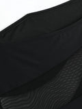 Sexy One Shoulder Swimwear Women 2026 Vintage Mesh Patchwork Transparent Tummy Control One Piece Swimsuit Beach Bathing Suits