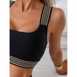 Hot Sale Sexy Swimsuit Split Underwire Split Black Color Bikini Swimsuit Two Piece Swimsuit For Women