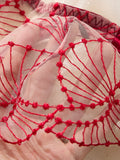 Sexy Red Floral Embroidery Lace Bra Thong Set Women Sheer Mesh Satin Trim 2‑Piece Intimate Lingerie Underwear Sleepwear ZA825287