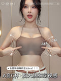 MOYISU Low Back Bra Small Chest -Thickened Pads Convertible Straps Seamless Enhancer for Dresses Elegant Exposed Shoulder Design
